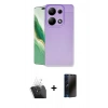 MARSİLYAN™- Redmi Note 13 Pro 4G Kılıf Doruk Klasik Özel Seri - Siyah 3D Antistatik Hayalet Cam Ekran Koruyucu + Kamera Lens Koruma Cam - SF