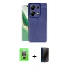 MARSİLYAN™- Redmi Note 13 Pro 4G Kılıf Doruk Klasik Özel Seri - Siyah 3D Antistatik Hayalet Cam Ekran Koruyucu + Raze Metal Kamera Lens - GS