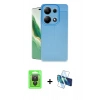 MARSİLYAN™- Redmi Note 13 Pro 4G Kılıf Doruk Klasik Özel Seri - Siyah 3D Antistatik Seramik Nano Ekran Koruyucu + Raze Metal Kamera Lens - SH