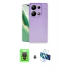MARSİLYAN™- Redmi Note 13 Pro 4G Kılıf Doruk Klasik Özel Seri - Siyah 3D Antistatik Seramik Nano Ekran Koruyucu + Raze Metal Kamera Lens - SH
