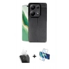 MARSİLYAN™- Redmi Note 13 Pro 4G Kılıf Doruk Klasik Özel Seri - Siyah 3D Antistatik Seramik Nano Ekran Koruyucu + Kamera Lens Koruma Cam - SF