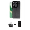 MARSİLYAN™- Redmi Note 13 Pro 4G Kılıf Doruk Klasik Özel Seri - Siyah 6D Antistatik Mat Seramik Hayalet Nano Ekran Koruyucu + Kamera Lens Koruma Cam - SF