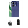 MARSİLYAN™- Redmi Note 13 Pro 4G Kılıf Doruk Klasik Özel Seri - Siyah 6D Antistatik Mat Seramik Hayalet Nano Ekran Koruyucu + Kamera Lens Koruma Cam - SF