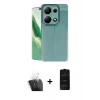 MARSİLYAN™- Redmi Note 13 Pro 4G Kılıf Doruk Klasik Özel Seri - Siyah 6D Antistatik Mat Seramik Hayalet Nano Ekran Koruyucu + Kamera Lens Koruma Cam - SF