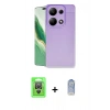MARSİLYAN™- Redmi Note 13 Pro 4G Kılıf Doruk Klasik Özel Seri - Siyah Joko Magic 5D Cam + Raze Metal Kamera Lens - GS
