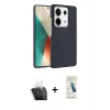 MARSİLYAN™- Redmi Note 13 Pro 4G Kılıf Doruk Serisi - Şeffaf Pasifik Cam Ekran Koruyucu + Kamera Lens Koruma Cam - SF