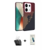 MARSİLYAN™- Redmi Note 13 Pro 4G Kılıf Doruk Serisi - Şeffaf Pasifik Cam Ekran Koruyucu + Kamera Lens Koruma Cam - SF