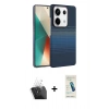 MARSİLYAN™- Redmi Note 13 Pro 4G Kılıf Doruk Serisi - Şeffaf Pasifik Cam Ekran Koruyucu + Kamera Lens Koruma Cam - SF