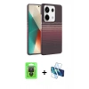MARSİLYAN™- Redmi Note 13 Pro 4G Kılıf Doruk Serisi - Siyah 3D Antistatik Seramik Nano Ekran Koruyucu + Raze Metal Kamera Lens - SH
