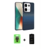 MARSİLYAN™- Redmi Note 13 Pro 4G Kılıf Doruk Serisi - Siyah 6D Antistatik Mat Seramik Hayalet Nano Ekran Koruyucu + Raze Metal Kamera Lens - SH