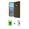MARSİLYAN™- Redmi Note 13 Pro 4G Kılıf Eksen Form Prime - Şeffaf Pasifik Cam Ekran Koruyucu + Raze Metal Kamera Lens - SH