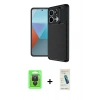 MARSİLYAN™- Redmi Note 13 Pro 4G Kılıf Eksen Form Prime - Şeffaf Pasifik Cam Ekran Koruyucu + Raze Metal Kamera Lens - SH
