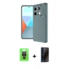 MARSİLYAN™- Redmi Note 13 Pro 4G Kılıf Eksen Form Prime - Siyah 3D Antistatik Hayalet Cam Ekran Koruyucu + Raze Metal Kamera Lens - SH