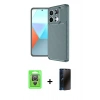 MARSİLYAN™- Redmi Note 13 Pro 4G Kılıf Eksen Form Prime - Siyah 3D Antistatik Hayalet Cam Ekran Koruyucu + Raze Metal Kamera Lens - GS