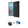 MARSİLYAN™- Redmi Note 13 Pro 4G Kılıf Eksen Form Prime - Siyah 3D Antistatik Seramik Nano Ekran Koruyucu + Kamera Lens Koruma Cam - SF