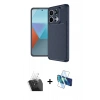 MARSİLYAN™- Redmi Note 13 Pro 4G Kılıf Eksen Form Prime - Siyah 3D Antistatik Seramik Nano Ekran Koruyucu + Kamera Lens Koruma Cam - SF