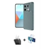 MARSİLYAN™- Redmi Note 13 Pro 4G Kılıf Eksen Form Prime - Siyah 3D Antistatik Seramik Nano Ekran Koruyucu + Kamera Lens Koruma Cam - SF