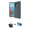 MARSİLYAN™- Redmi Note 13 Pro 4G Kılıf Eksen Form Prime - Siyah 3D Antistatik Seramik Nano Ekran Koruyucu + Kamera Lens Koruma Cam - SF