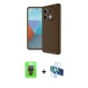 MARSİLYAN™- Redmi Note 13 Pro 4G Kılıf Eksen Form Prime - Siyah 3D Antistatik Seramik Nano Ekran Koruyucu + Raze Metal Kamera Lens - SH