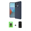 MARSİLYAN™- Redmi Note 13 Pro 4G Kılıf Eksen Form Prime - Siyah 6D Antistatik Mat Seramik Hayalet Nano Ekran Koruyucu + Raze Metal Kamera Lens - SH