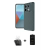 MARSİLYAN™- Redmi Note 13 Pro 4G Kılıf Eksen Form Prime - Siyah 6D Antistatik Mat Seramik Hayalet Nano Ekran Koruyucu + Kamera Lens Koruma Cam - SF