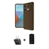 MARSİLYAN™- Redmi Note 13 Pro 4G Kılıf Eksen Form Prime - Siyah 6D Antistatik Mat Seramik Hayalet Nano Ekran Koruyucu + Kamera Lens Koruma Cam - SF