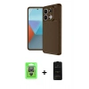 MARSİLYAN™- Redmi Note 13 Pro 4G Kılıf Eksen Form Prime - Siyah 6D Antistatik Mat Seramik Hayalet Nano Ekran Koruyucu + Raze Metal Kamera Lens - GS