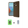 MARSİLYAN™- Redmi Note 13 Pro 4G Kılıf Eksen Form Prime - Siyah Joko Magic 5D Cam + Raze Metal Kamera Lens - GS