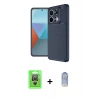 MARSİLYAN™- Redmi Note 13 Pro 4G Kılıf Eksen Form Prime - Siyah Joko Magic 5D Cam + Raze Metal Kamera Lens - GS