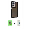 MARSİLYAN™- Redmi Note 13 Pro 4G Kılıf Eksen Işık - Şeffaf Pasifik Cam Ekran Koruyucu + Raze Metal Kamera Lens - GS