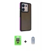 MARSİLYAN™- Redmi Note 13 Pro 4G Kılıf Eksen Işık - Siyah Joko Magic 5D Cam + Raze Metal Kamera Lens - GS
