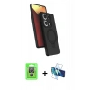 MARSİLYAN™- Redmi Note 13 Pro 4G Kılıf İz Işık Koleksiyonu - Siyah 3D Antistatik Cam Ekran Koruyucu + Raze Metal Kamera Lens - GS