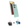 MARSİLYAN™- Redmi Note 13 Pro 4G Kılıf İz Işık Koleksiyonu - Siyah 3D Antistatik Cam Ekran Koruyucu + Kamera Lens Koruma Cam - SF