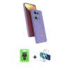 MARSİLYAN™- Redmi Note 13 Pro 4G Kılıf İz Işık Koleksiyonu - Siyah 3D Antistatik Cam Ekran Koruyucu + Raze Metal Kamera Lens - SH