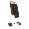 MARSİLYAN™- Redmi Note 13 Pro 4G Kılıf İz Işık Koleksiyonu - Siyah 3D Antistatik Seramik Nano Ekran Koruyucu + Kamera Lens Koruma Cam - SF