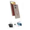 MARSİLYAN™- Redmi Note 13 Pro 4G Kılıf İz Işık Koleksiyonu - Siyah 3D Antistatik Seramik Nano Ekran Koruyucu + Kamera Lens Koruma Cam - SF