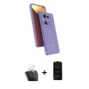MARSİLYAN™- Redmi Note 13 Pro 4G Kılıf İz Işık Koleksiyonu - Siyah 6D Antistatik Mat Seramik Hayalet Nano Ekran Koruyucu + Kamera Lens Koruma Cam - SF