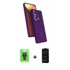 MARSİLYAN™- Redmi Note 13 Pro 4G Kılıf İz Işık Koleksiyonu - Siyah 6D Antistatik Mat Seramik Hayalet Nano Ekran Koruyucu + Raze Metal Kamera Lens - SH