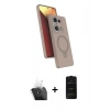 MARSİLYAN™- Redmi Note 13 Pro 4G Kılıf İz Işık Koleksiyonu - Siyah 6D Antistatik Mat Seramik Hayalet Nano Ekran Koruyucu + Kamera Lens Koruma Cam - SF