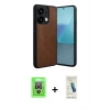 MARSİLYAN™- Redmi Note 13 Pro 4G Kılıf Kıvılcım Işık Serisi - Şeffaf Pasifik Cam Ekran Koruyucu + Gümüş Raze Metal Kamera Lens
