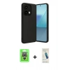 MARSİLYAN™- Redmi Note 13 Pro 4G Kılıf Kıvılcım Işık Serisi - Şeffaf Pasifik Cam Ekran Koruyucu + Gümüş Raze Metal Kamera Lens
