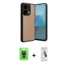 MARSİLYAN™- Redmi Note 13 Pro 4G Kılıf Kıvılcım Işık Serisi - Şeffaf Pasifik Cam Ekran Koruyucu + Siyah Raze Metal Kamera Lens