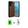 MARSİLYAN™- Redmi Note 13 Pro 4G Kılıf Kıvılcım Işık Serisi - Şeffaf Pasifik Cam Ekran Koruyucu + Siyah Raze Metal Kamera Lens