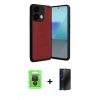 MARSİLYAN™- Redmi Note 13 Pro 4G Kılıf Kıvılcım Işık Serisi - Siyah 3D Antistatik Hayalet Cam Ekran Koruyucu + Raze Metal Kamera Lens - SH