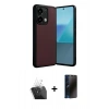 MARSİLYAN™- Redmi Note 13 Pro 4G Kılıf Kıvılcım Işık Serisi - Siyah 3D Antistatik Hayalet Cam Ekran Koruyucu + Kamera Lens Koruma Cam - SF