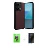 MARSİLYAN™- Redmi Note 13 Pro 4G Kılıf Kıvılcım Işık Serisi - Siyah 3D Antistatik Hayalet Cam Ekran Koruyucu + Raze Metal Kamera Lens - GS
