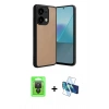 MARSİLYAN™- Redmi Note 13 Pro 4G Kılıf Kıvılcım Işık Serisi - Siyah 3D Antistatik Seramik Nano Ekran Koruyucu + Raze Metal Kamera Lens - SH