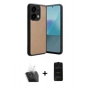 MARSİLYAN™- Redmi Note 13 Pro 4G Kılıf Kıvılcım Işık Serisi - Siyah 6D Antistatik Mat Seramik Hayalet Nano Ekran Koruyucu + Kamera Lens Koruma Cam - SF