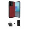MARSİLYAN™- Redmi Note 13 Pro 4G Kılıf Kıvılcım Işık Serisi - Siyah 6D Antistatik Mat Seramik Hayalet Nano Ekran Koruyucu + Kamera Lens Koruma Cam - SF