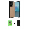 MARSİLYAN™- Redmi Note 13 Pro 4G Kılıf Kıvılcım Işık Serisi - Siyah 6D Antistatik Mat Seramik Hayalet Nano Ekran Koruyucu + Raze Metal Kamera Lens - GS